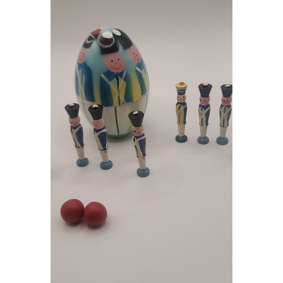 VINTAGE Polish Nutcracker Soldier Nesting Egg 9Wooden Soldiers, Holiday, Toy - Picture 9 of 10